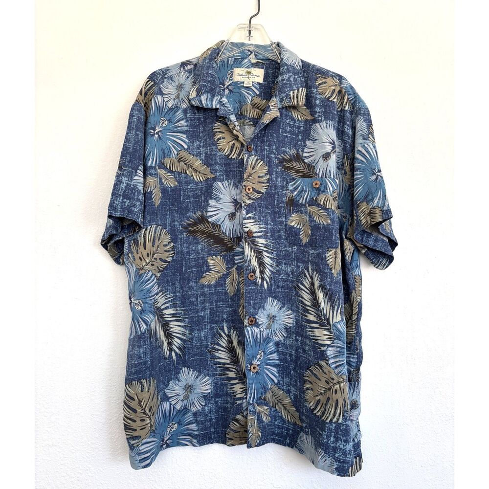 Island Shores Mens Hawaiian Button Up Camp Shirt XXL Coastal Capsule Island